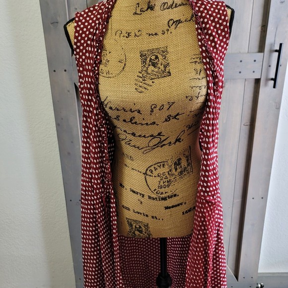 Vintage Loco Lindo Wrap Dress Size Small Swing Polka dot Ruffle Rayon Sleeveless - Picture 8 of 14